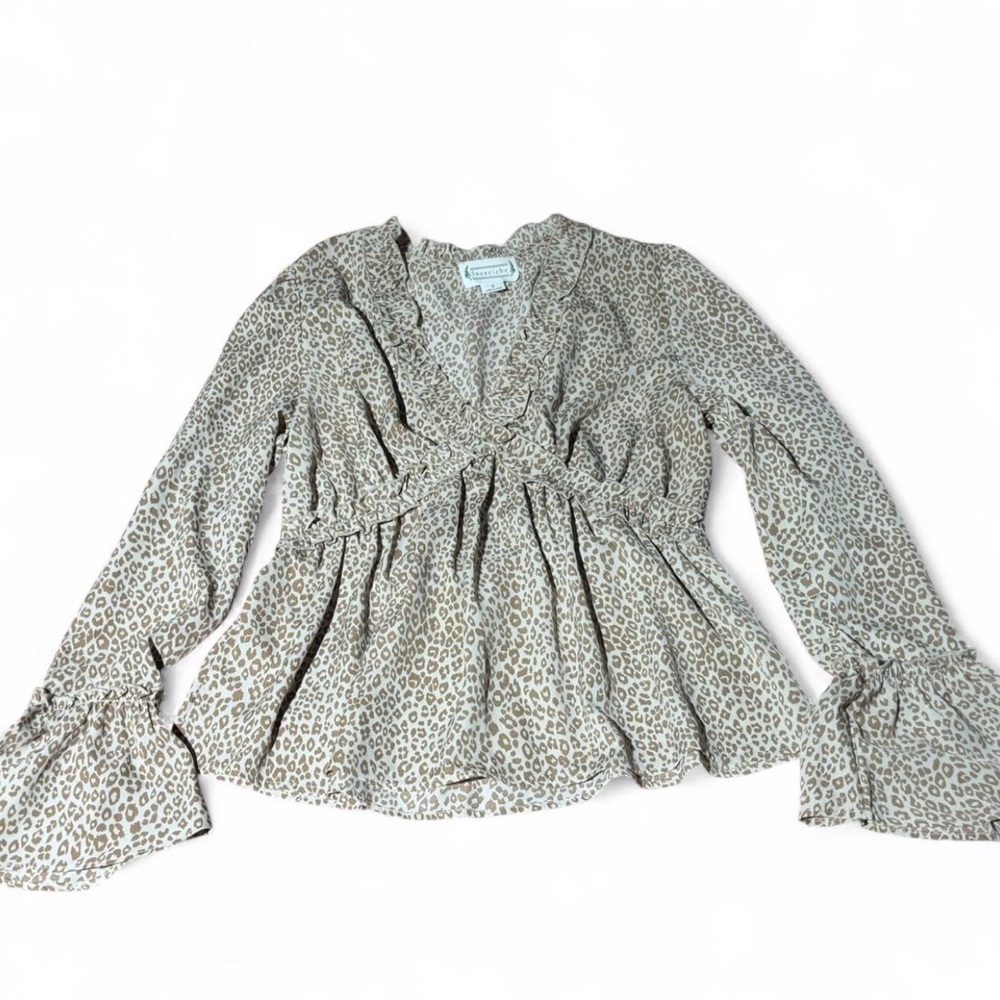 Leopard Print Ruffle Blouse
